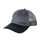 Hydrus Curved Bill Embroidered Slate and Black Trucker Hat