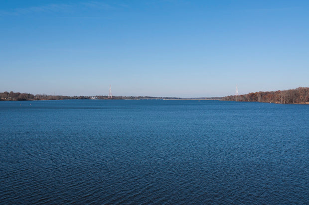 Hoover Reservoir Ohio flatwater paddleboarding calm lake with wooded shoreline