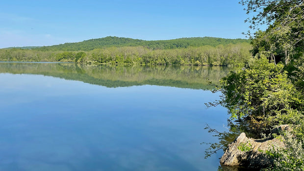 Spruce Run Reservoir looking west, Clinton, New Jersey - open flatwater paddleboarding reservoir
