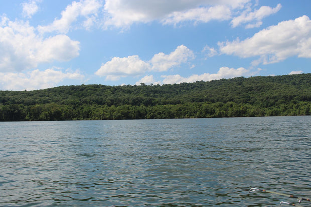 Raystown Lake, Pennsylvania, blue water and forested ridges, a top Pennsylvania paddleboarding lake