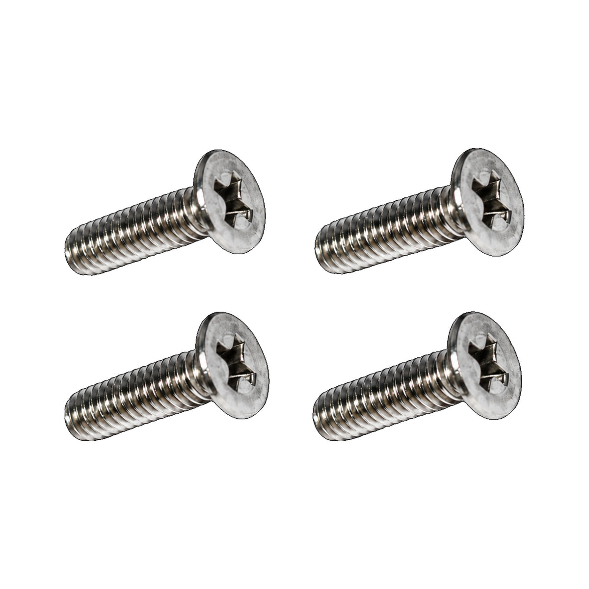 Four 4mm x 10mm stainless steel machine screws, the Hydrus paddle adjustment screws 4-pack.
